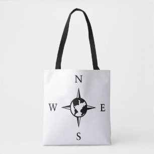 Bolso De Tela Brújula mundial