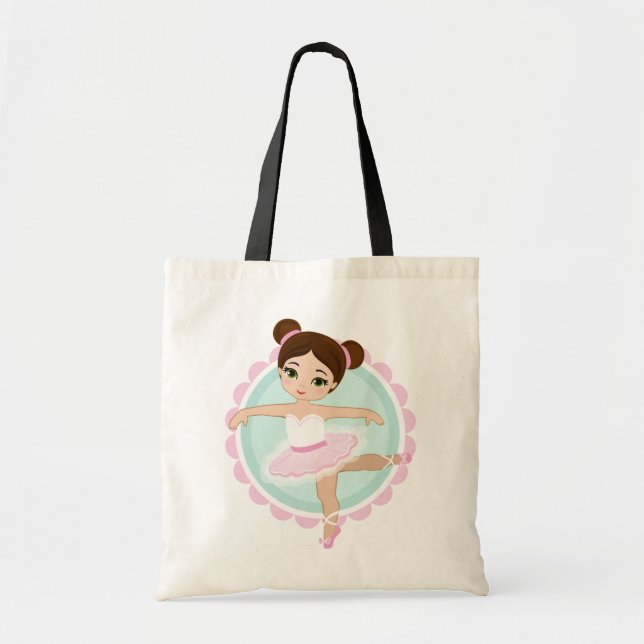 Bolso De Tela Brunette Ballerina - Chica bailarina de ballet ros (Frente)