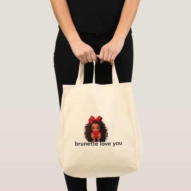 Bolso De Tela Brunette Love You Tote Bag - Aesthet romántico lin (Anverso (producto))