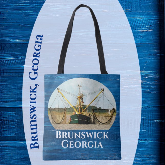 Bolso De Tela Brunswick Georgia camaronero recuerdo de un barco  (Subido por el creador)