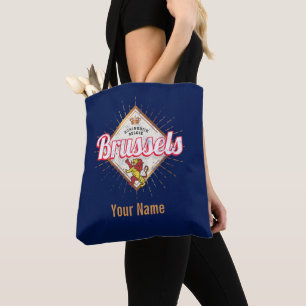 Bolso De Tela Bruselas Capital Europa Bélgica Retro León Vintage