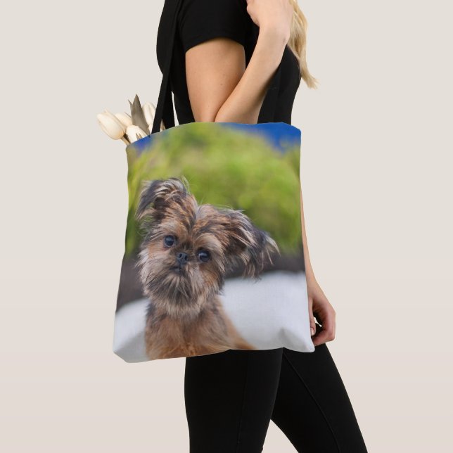 Bolso De Tela Bruxelles Griffon Cuppy Dog Tote Bag (Detalle)