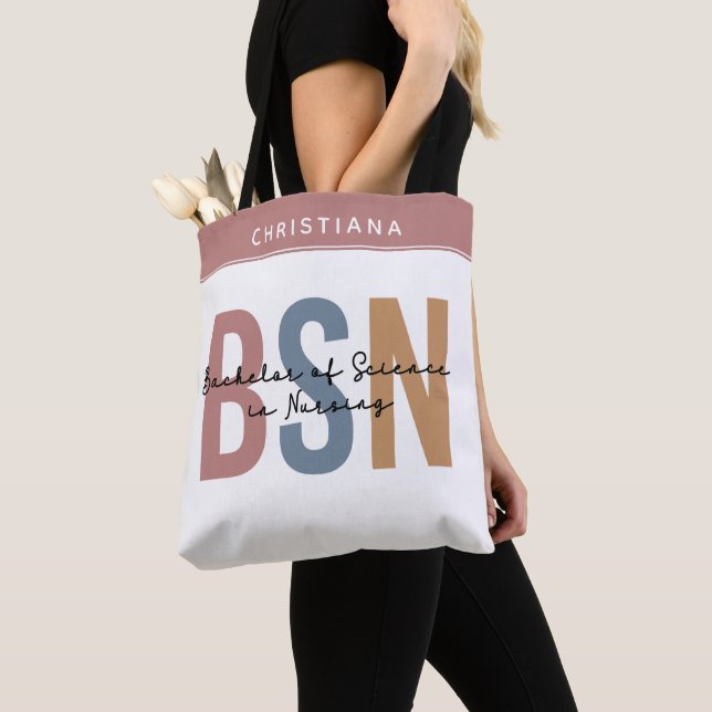 Bolso De Tela BSN, personalizado, Licenciatura en Ciencia en Enf (Detalle)