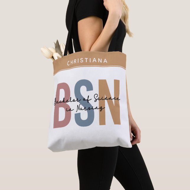 Bolso De Tela BSN, personalizado, Licenciatura en Ciencia en Enf (Detalle)