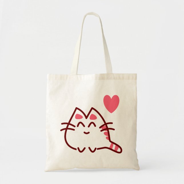 Bolso De Tela Bubble Adorable Kawaii Cat (Frente)