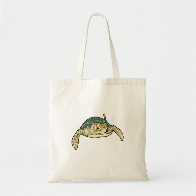 Bolso De Tela Buceador de tortuga Snorkel (Frente)