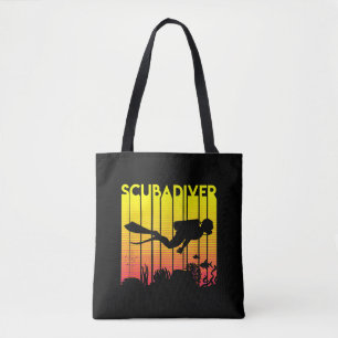 Bolso De Tela Buceo Scuba Silhouette Buceo Bañado
