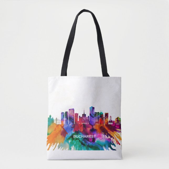 Bolso De Tela Bucharest Skyline (Anverso)