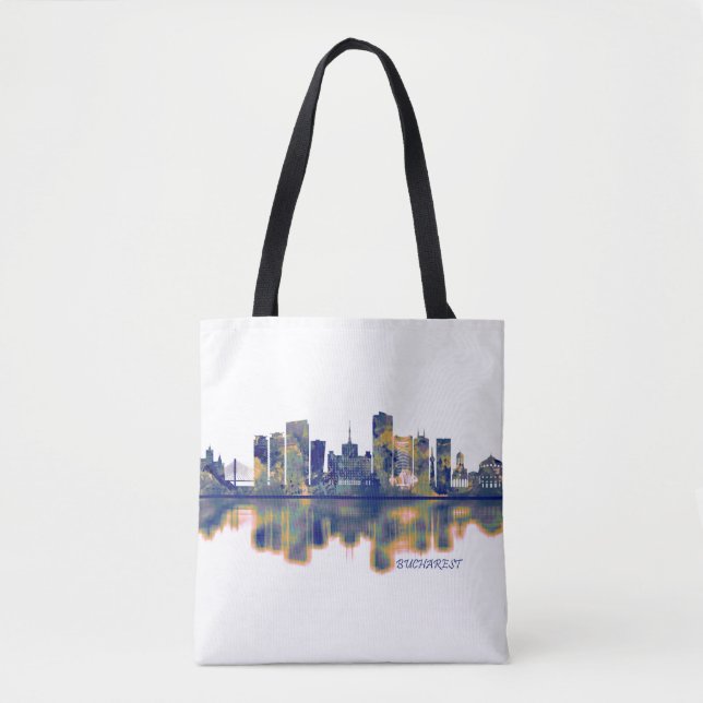 Bolso De Tela Bucharest Skyline (Anverso)