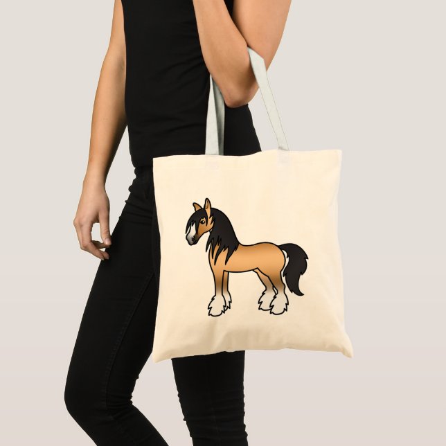 Bolso De Tela Buckskin Gypsy Vanner / Shire / Caballo Clydesdale (Anverso (producto))