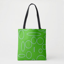 Bolso De Tela Bucles de círculos geométricos verdes