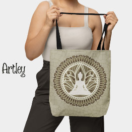 Bolso De Tela Buda natural Mandala Meditación Flor Lotus