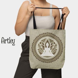 Bolso De Tela Buda natural Mandala Meditación Flor Lotus