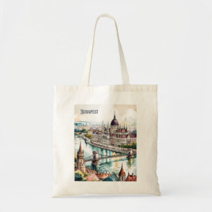 Bolso De Tela Budapest Hungría Parlamento Río Danubio Horizonte
