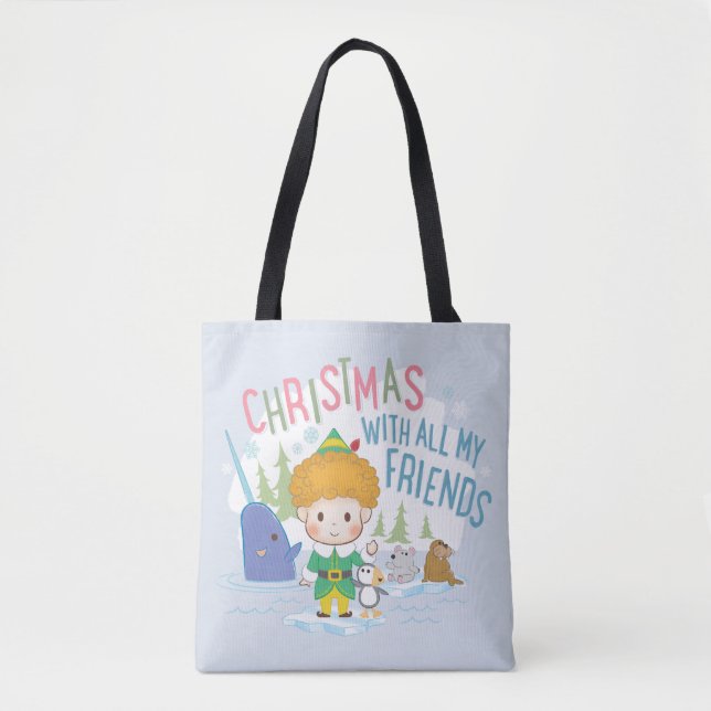 Bolso De Tela Buddy the Elf Navidades con todos mis amigos (Anverso)