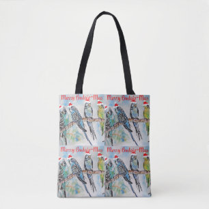 Bolso De Tela Budgie Budgies Feliz Navidad Stocking