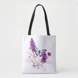 Bolso De Tela Budleia de Mariposa Magenta