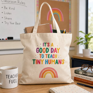 Bolso De Tela Buen Día Para Enseñar a Pequeños Humanos Maestra A