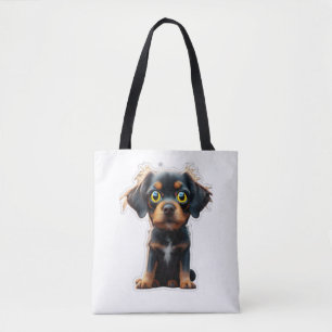 Bolso De Tela Buen perro negro con ojos verdes camiseta clásica