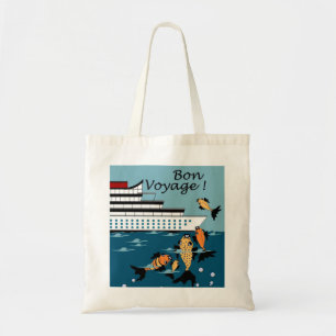 BOLSO DE TELA ¡BUEN VIAJE ELEGANTE DE BAG_! CON LOS PESCADOS