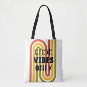 Bolso De Tela 'Buenas Vibraciones' Arcoíris Retro 