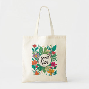 Bolso De Tela ¡Buenas vibraciones en un diseño floral!
