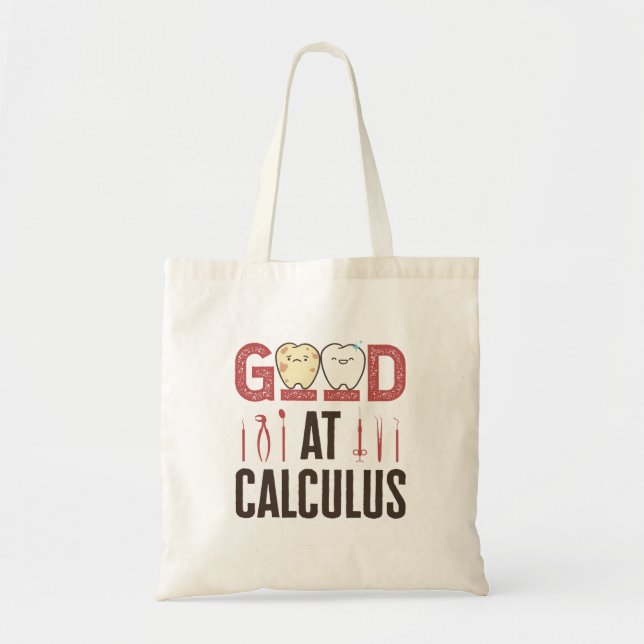 Bolso De Tela Bueno en Cálculo Funny Higienista Dental RDH (Frente)