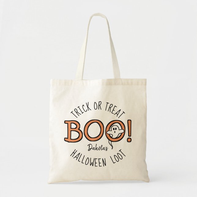 Bolso De Tela ¡BUENO! Niños fantasma pequeños llaman truco o tra (Frente)