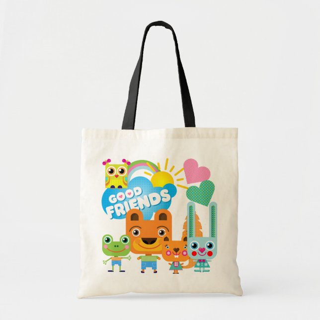 Bolso De Tela Buenos amigos de los animales (Frente)