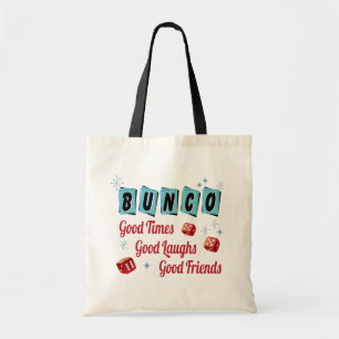 Bolso De Tela Buenos amigos de los dados rojos retros de Bunco