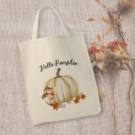 Bolso De Tela Buenos saludos Calabaza Mushroom Cosy Hojas de Caí