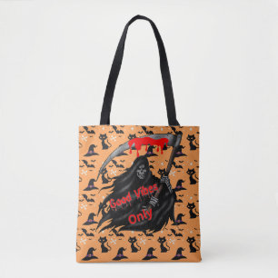 Bolso De Tela Buenos vibraciones sólo Halloween