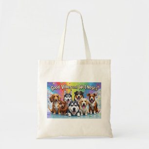 Bolso De Tela Buenos vibraciones y nueces húmedas Doodles juguet