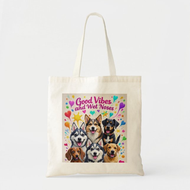 Bolso De Tela Buenos vibraciones y nueces húmedas Doodles juguet (Frente)