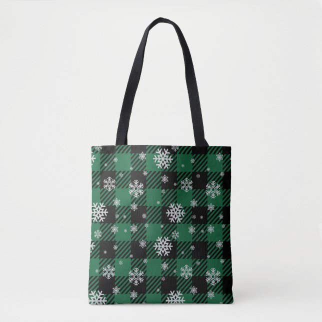 Bolso De Tela Buffalo tradicional Navidad con copo de nieve (Anverso)