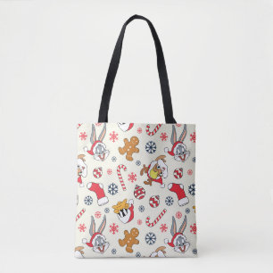 Bolso De Tela BUGS BUNNY™, DAFFY DUCK™ y Patrón Navideño de Lola