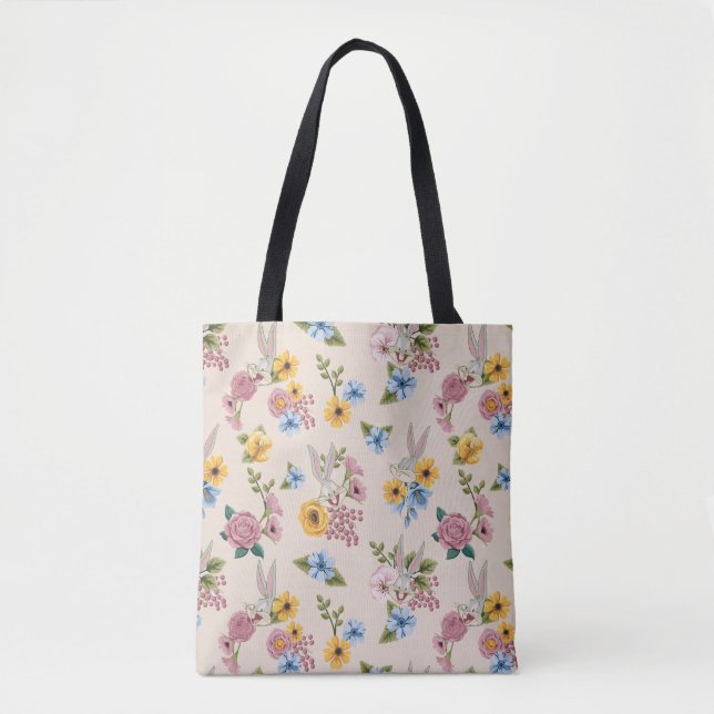 Bolso De Tela BUGS BUNNY™ Floral Embroidery Pattern (Anverso)