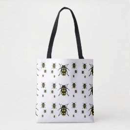 Bolso De Tela Bugs de escarabajo en blanco
