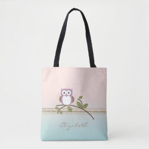 Bolso De Tela Búho adorable femenino personalizado