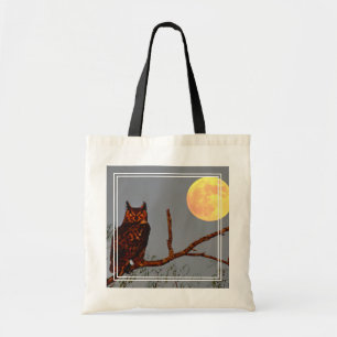 Bolso De Tela Búho Americano Luna Llena