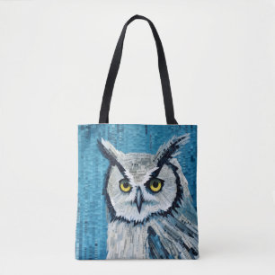 Bolso De Tela Búho Animal Bird Art Decor Paint Mosaic