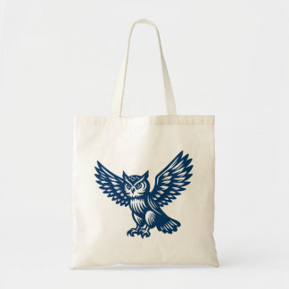 Bolso De Tela Búho aterrizando - Shibori Azul