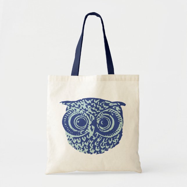 Bolso De Tela búho azul (Frente)