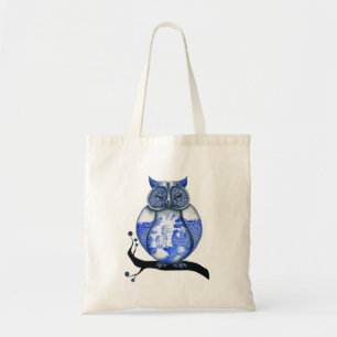 Bolso De Tela Búho azul del sauce