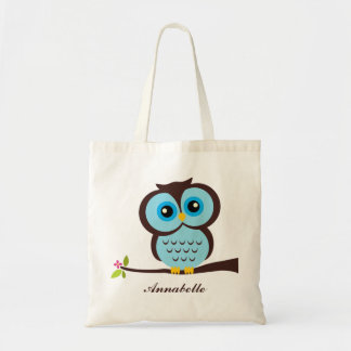 Bolso De Tela Búho azul lindo