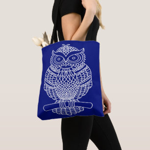 Bolso De Tela Búho (azul oscuro) - Tote