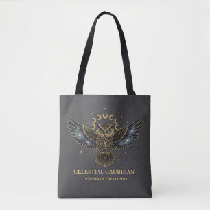 Bolso De Tela Búho Celestial Guardián Cósmico