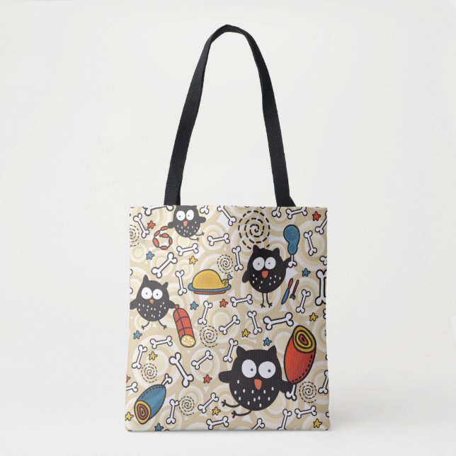 Bolso De Tela Búho con el modelo de la carne (Anverso)