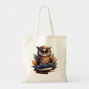 Bolso De Tela Búho con libros