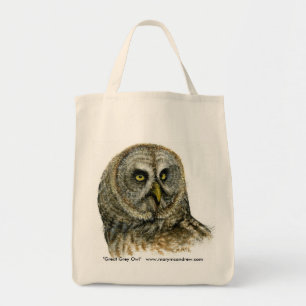 Bolso De Tela Búho de gran gris